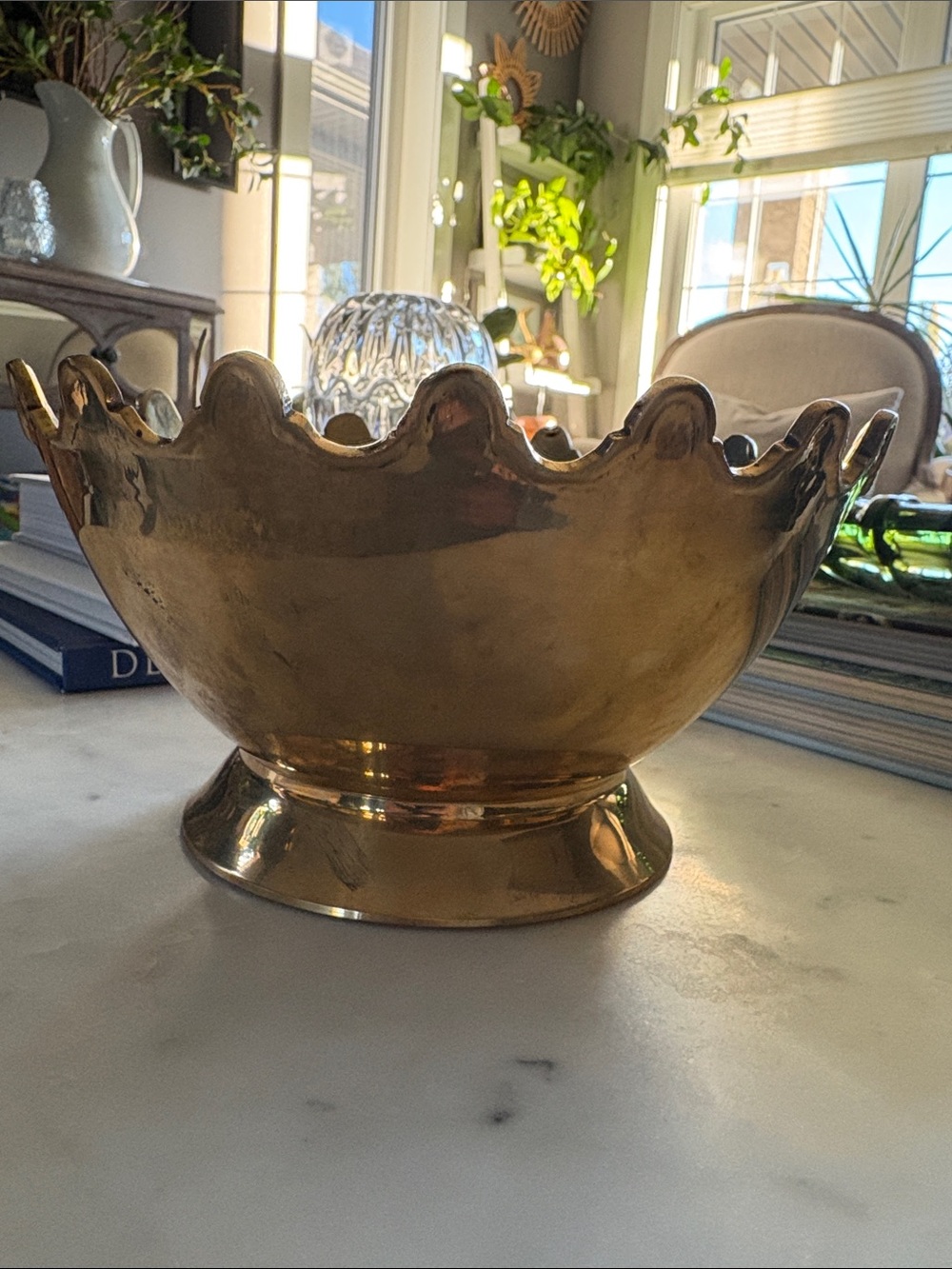 Elegant Vintage Brass Decorative Bowl